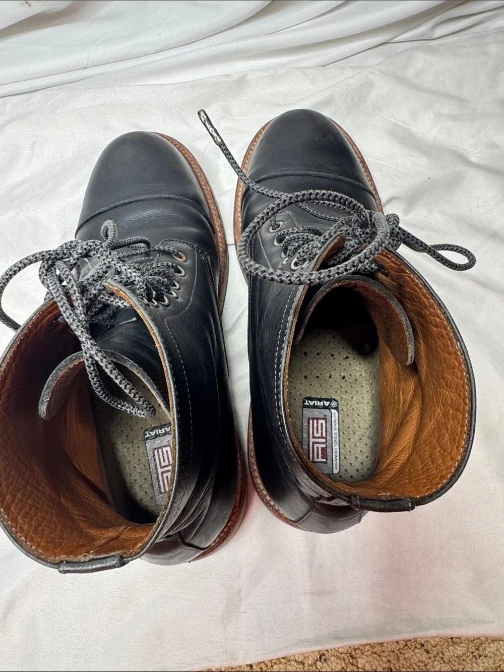 Ariat ATS Men’s Leather Black Lace Up Work Boots. Made In Mexico. Size 11.